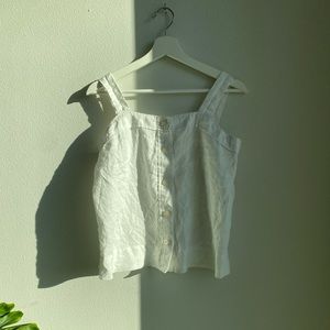 The Linen Picnic Top in White